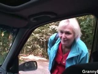 Granny Bet: Blonde Granny fucked by young driver