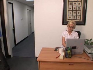 Hot blonde office girl