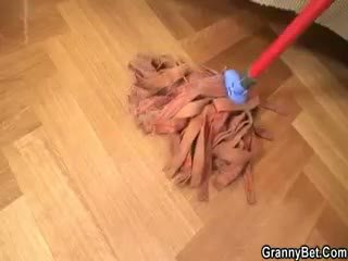 Cleaning Woman Gets Her Pussy Filled With Hard Meat