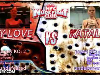 NudeFightClub presents Katalin vs Lily Love