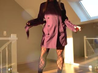 Luxury Girl in Burberry Trenchcoat Strips... | xHamster